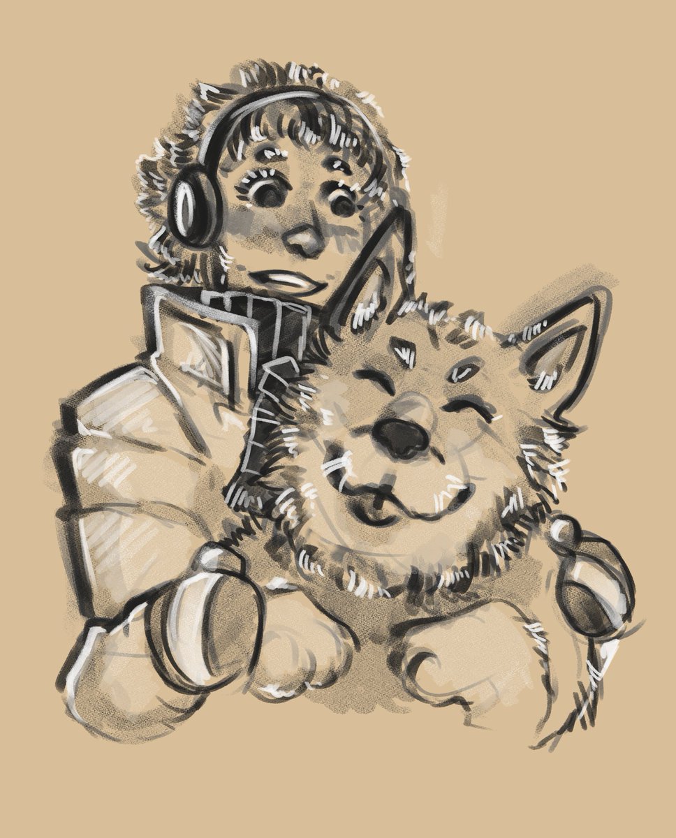 Haven't posted anything here in ages, so let's get to it. First, some sketches for #WH40k with mean warp daemon to the left and (ex-)guardsmen together with noble fenrisian canid to the right. 

CW body horror
