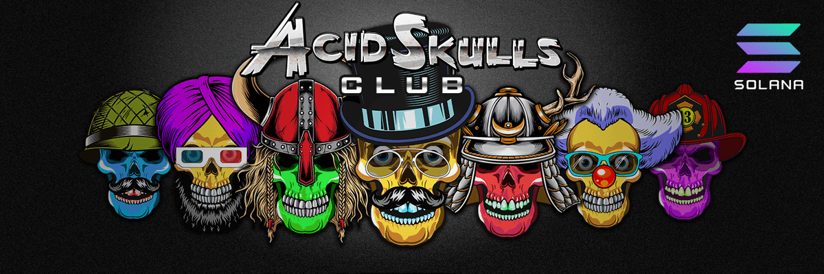 The first batch of AcidSkulls are available to mint for 🚀🚀0.5SOL🔥🔥 Hurry up until SOLD OUT. mint.acidskulls.club

#NFTCommunity #AcidSkullsClub #NFTs #SolanaNFTs #Solanart