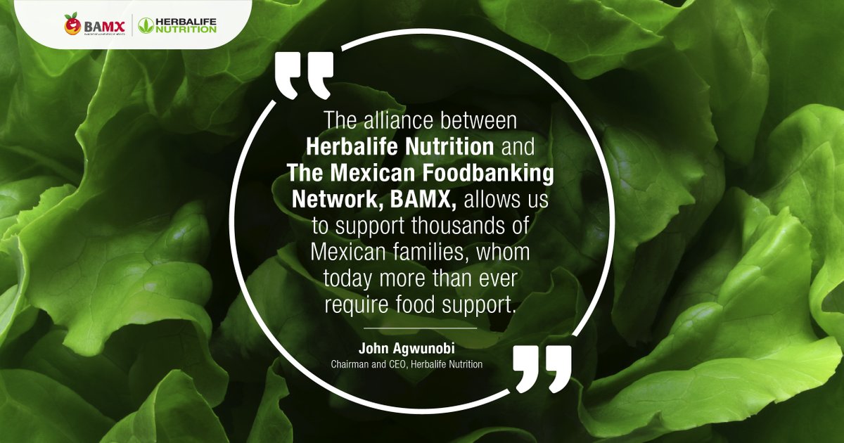 HerbalifeNews's tweet photo. #HerbalifeNutrition is proud to partner with The Mexican Foodbanking Network (@Red_BAMX). Their mission to fight hunger and improve nutrition for vulnerable populations in Mexico lines up with our goal of driving hunger to zero. #NutritionForZeroHunger #GlobalResponsibility #CSR https://t.co/WZ4xV0abWA