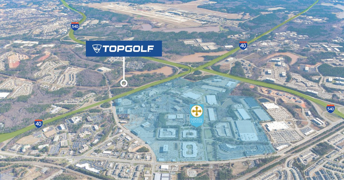 TriProperties's tweet photo. Topgolf is coming to the Triangle! Work is currently underway at the intersection of Page Road and I-40. Imperial Center's newest adjacent amenity will be completed in late summer 2022.
#trianglecre https://t.co/RZpnjDG5sE