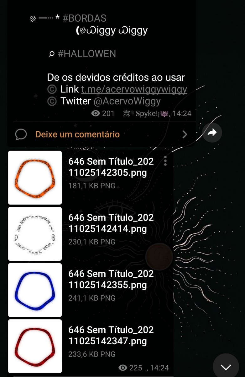 Terça no Acervo é dia de packs e legendas de alta qualidade! Vamos deixar pequenas prévias dos fixados e das bordas temáticas que entregamos ontem!

t.me/acervowiggywig…