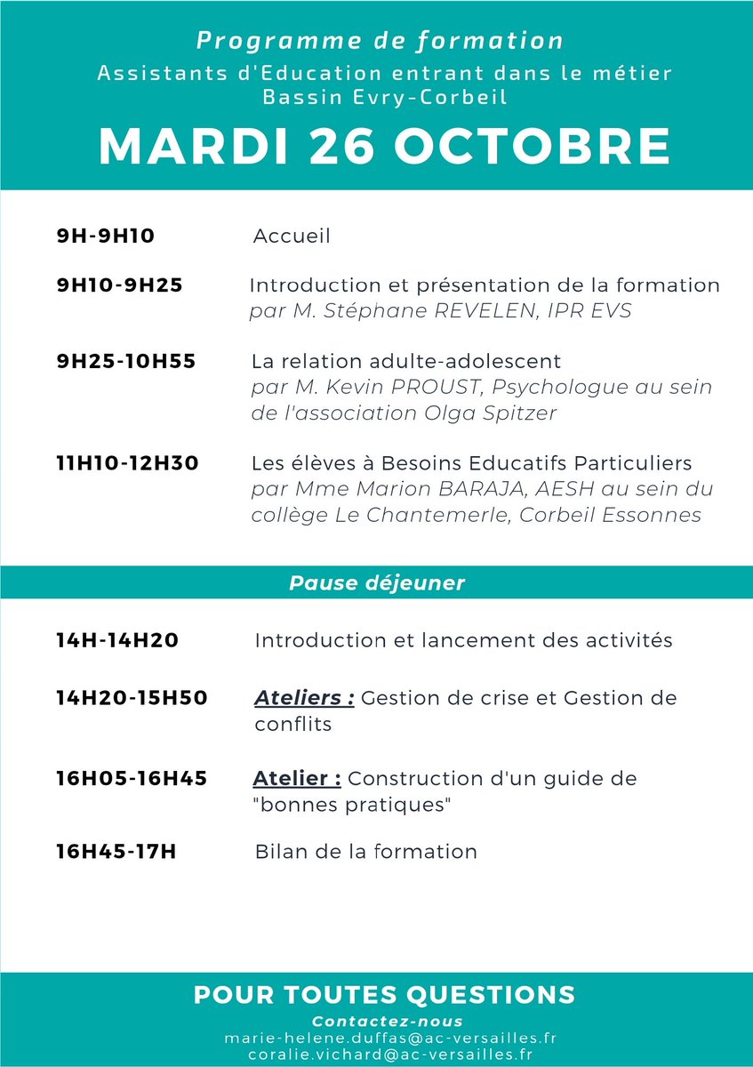 MHDCPE's tweet photo. 🙏 Merci aux intervenants : M.Proust, #Psychologue #OlgaSpitzer et Mme Baraja, #AESH.
Et ce n'etait que le début !
La suite c'est sur M@gistère 🖥️
#FormationHybride
#eformation
#VivementLaSuite
🤩 https://t.co/00oguDJU5t