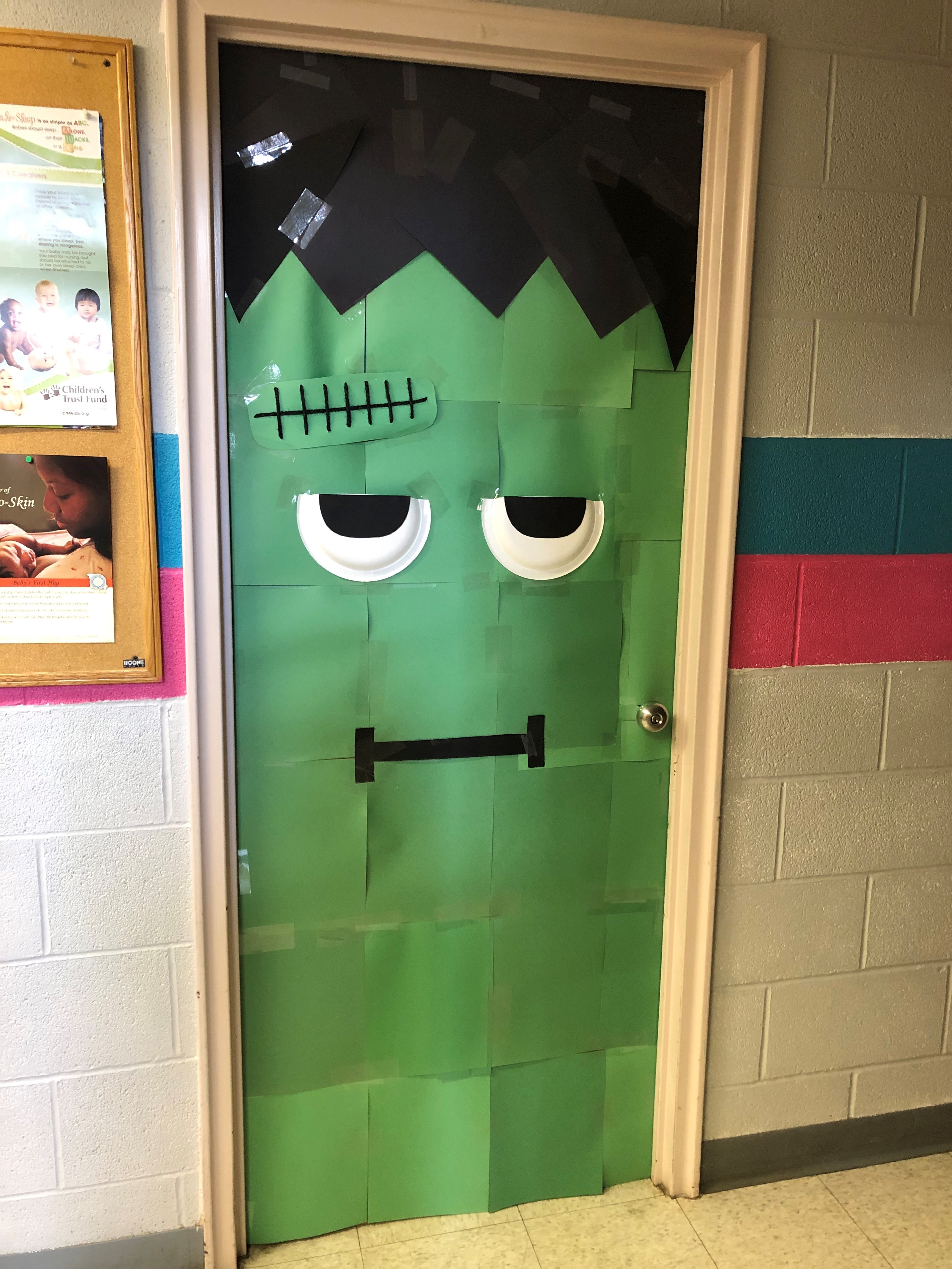 Our Lady's Inn on X: "We love celebrating Halloween at OLI! The door to our  nurse's office has been transformed into a ~monstrously~ creative  Frankenstein. Share YOUR favorite décor ideas below. #lifeatOLI #