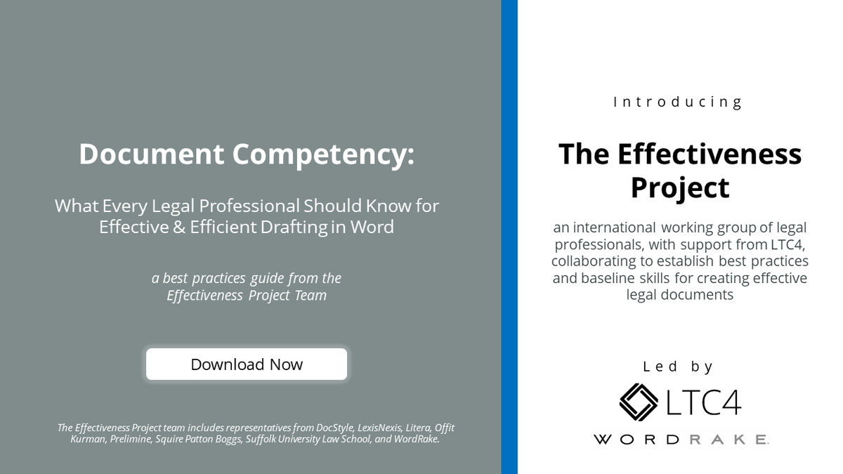 WordRake's tweet image. It’s time for better documents. A best practices guide establishing a common starting point for improving the document creation process is now available. WordRake and @LTC4CoreComps + others teamed up to make it. Learn more and get it here. hubs.li/H0VWymb0