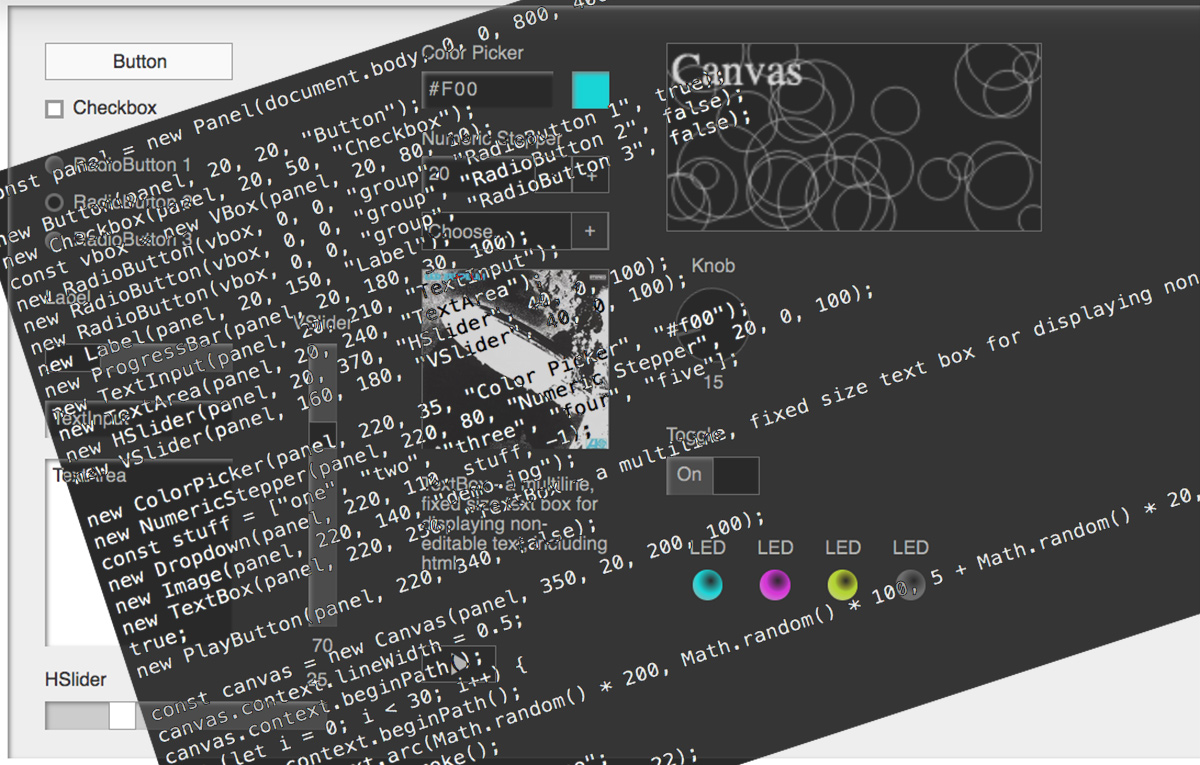 hotpepperstudio's tweet photo. In the beginning, there was MinimalComps and it was good (for  prototyping interface elements)...but it was in Flash! Generative artwork guru Keith Peters (@bit101) resurrected his masterpiece for JavaScript as MiniComps! 

#UX #JavaScript #hotpepper

https://t.co/rSkjycF45Y https://t.co/ZU2bV3rvW9
