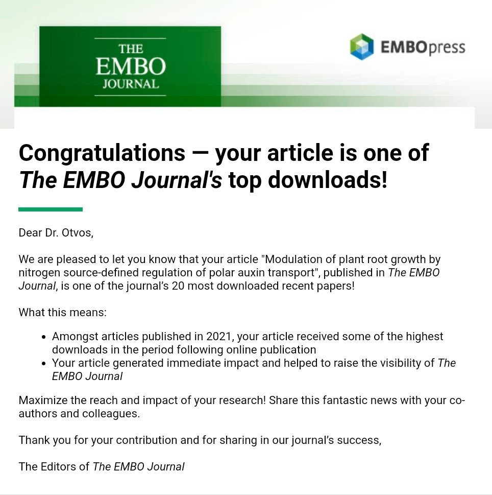 nitric25's tweet photo. What a great news! Soooo happpyyy! #EMBOjournal #ISTAustria #plantsareawesome #greatnews #nitrogen #auxin #plantgrowth https://t.co/AiwssU8WZI