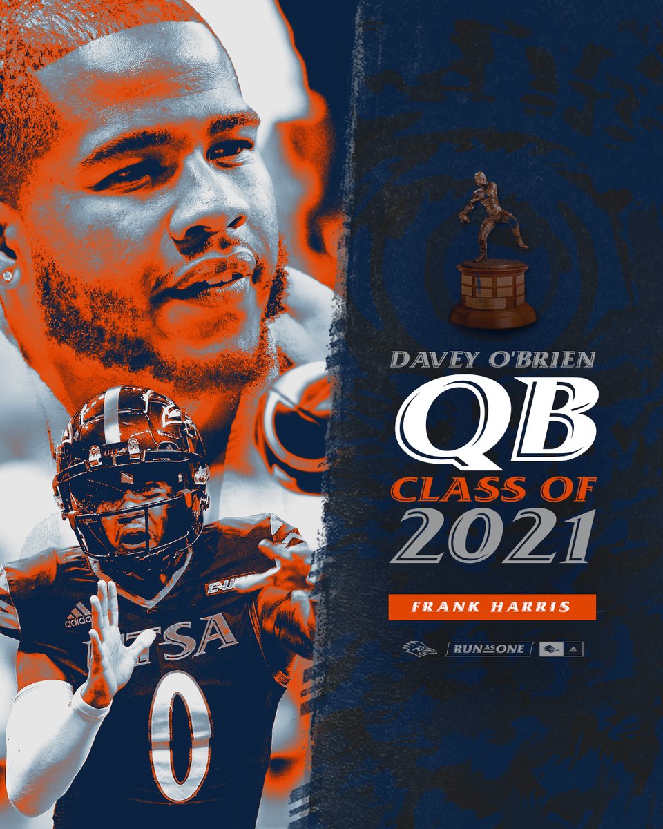 Congratulations to UTSA's Frank Harris for being named to the Davey O'Brien QB Class of 2021! 

🔗 bit.ly/2Zpgx9H
🗳️ bit.ly/3EdnpW4

#210TriangleOfToughness | #BirdsUp 🤙