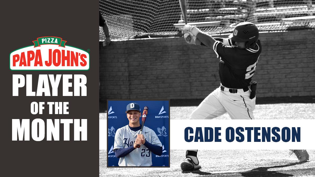 Congratulations to <a href="/BlueHawkBSB/">Blue Hawk Baseball</a>'s <a href="/cadeo23/">Cade Ostenson</a> on being named Papa John's Player of the Month for the month of September! #hawksareup

The junior ⚾️ outfielder put up some BIG numbers this fall to earn the award! Check it out ➡ | bit.ly/2ZAllZD