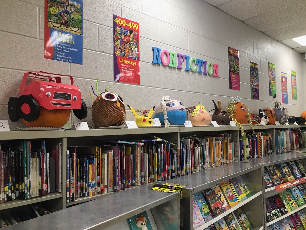 Book Character Pumpkin Contest for Book Fair Week.