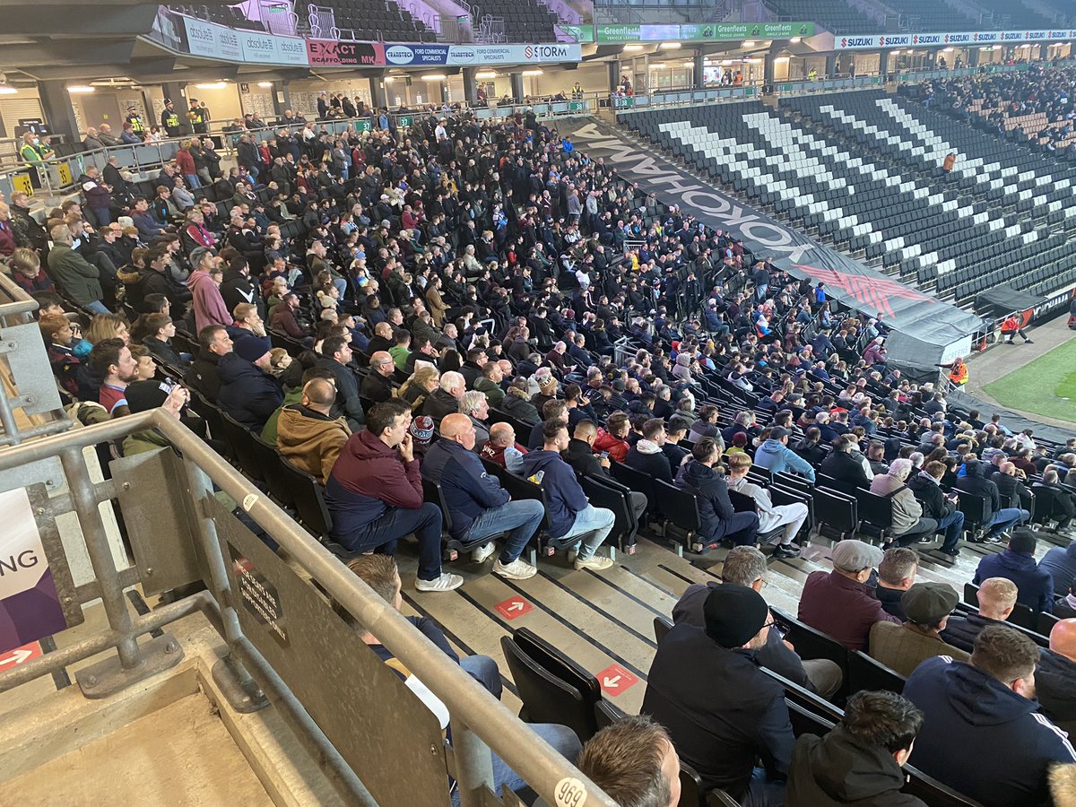 footyawayday's tweet photo. Approx 1,400 Villa fans at MK Dons to watch their Under 21 team tonight #avfc https://t.co/gDZ21PJX68