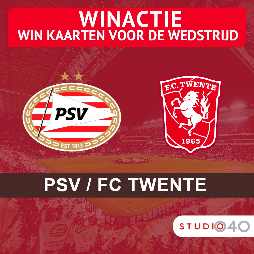 🔴⚪️ WIN DEZE WEEK 2 TICKETS 
voor <a href="/PSV/">PSV</a> - <a href="/fctwente/">FC Twente</a>!
Maak elke werkdag kan op 2 tickets voor deze Eredivisie wedstrijd a.s. zaterdag in het Philips Stadion.

SMS ‘040 + PSV + je naam’ naar 3010 en hoor de hele week tussen 19.00 en 21.00 uur of jij zaterdagnaar deze wedstrijd mag!