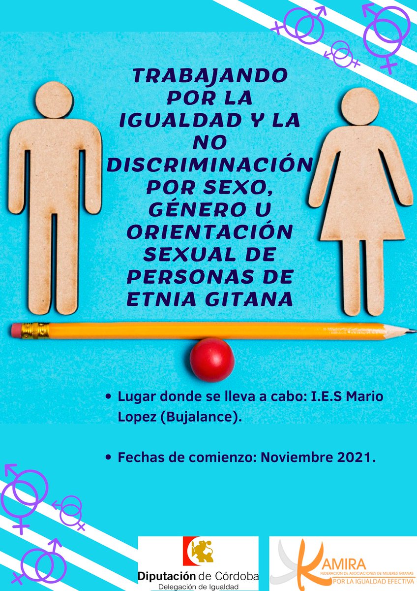 Proyecto de KAMIRA:  "Trabajando por la Igualdad y la no discriminación por sexo, género u orientación sexual de peronas de etnia gitana."
Programa subvencionado por la Delegación de Igualdad de la Diputación de Córdoba.
Bujalance. Noviembre de 2021.