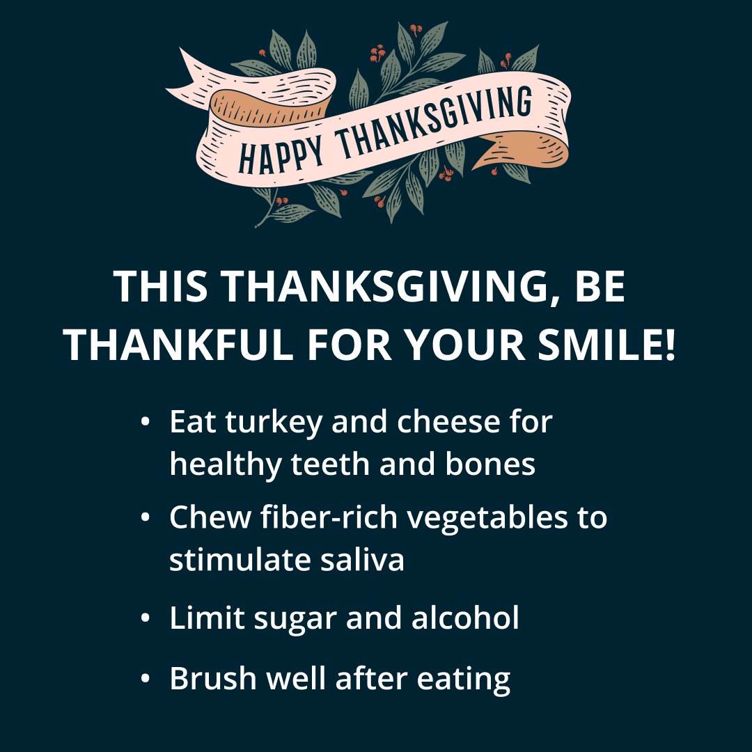dentistryformad's tweet photo. Protect your smile while enjoying your turkey with these tips! https://t.co/4bgokkqDvu