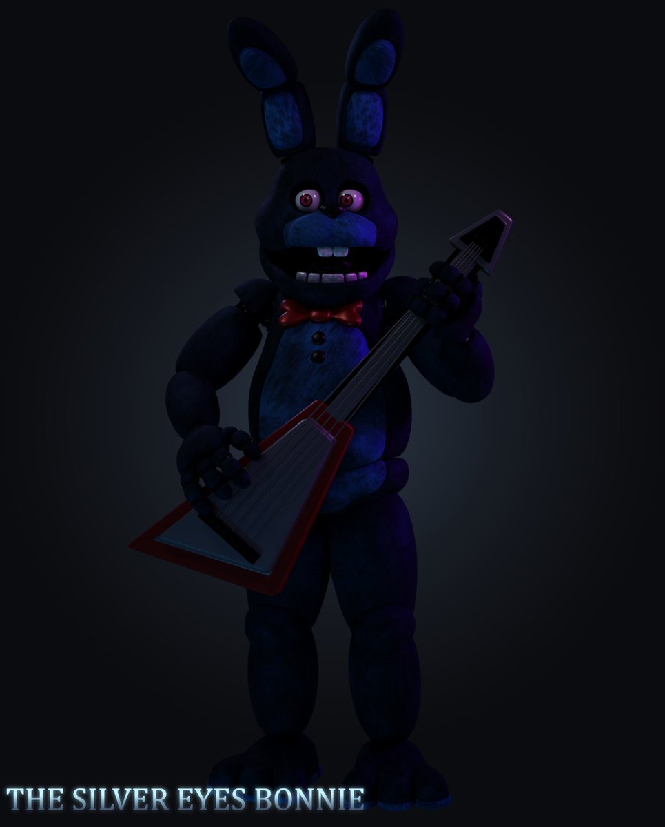 FNafbcp's tweet photo. here he is, the one and only
The Silver Eyes Bonnie
(please note that the models shown before their final release may change)

model by 
@therbayg
 (and the rest of the textures)
body and teeth textures by 
@flaviiusss https://t.co/fhXYEQo2Rv