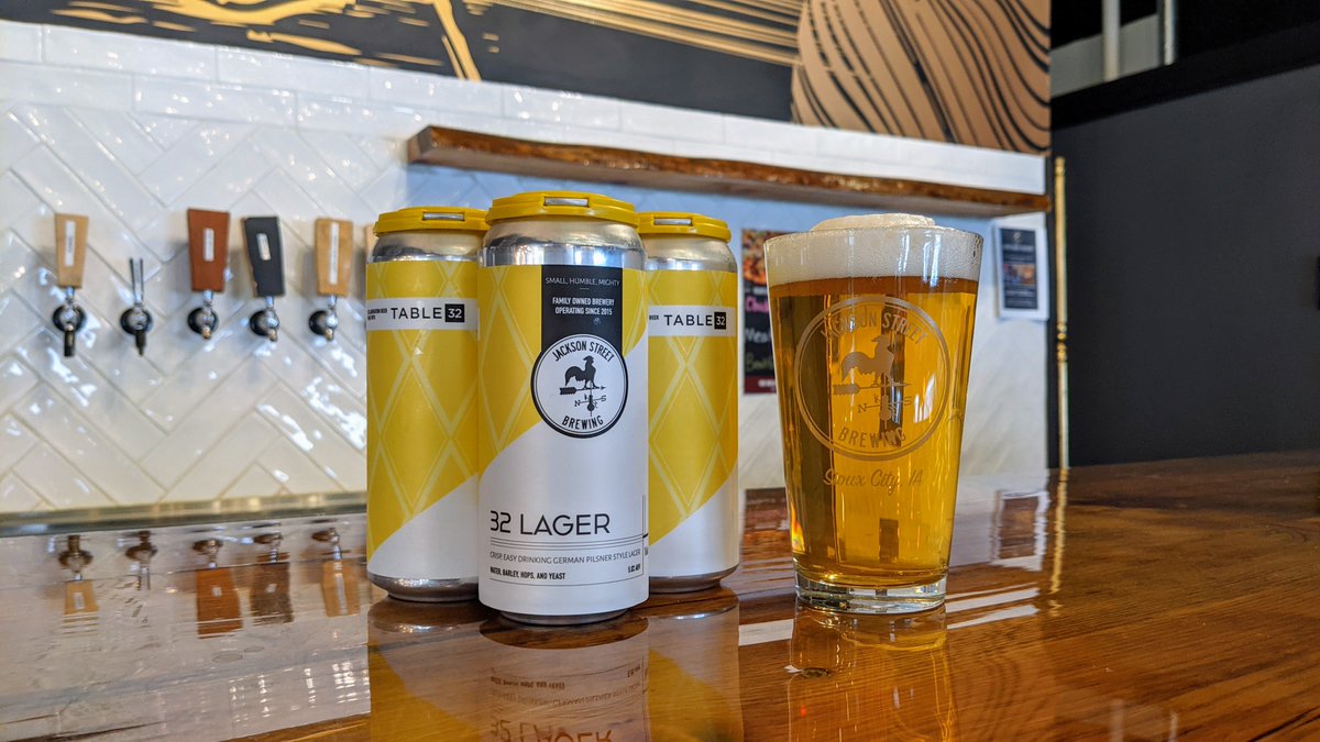 We are excited to finally tap 32 Lager. This beer is a crisp, easy drinking German Pilsner style Lager - 5% ABV. 32 Lager is a collaboration beer made with Table 32! We have it On Tap starting tonight at 4PM &amp; To Go in 4-Packs/$13.🍻
