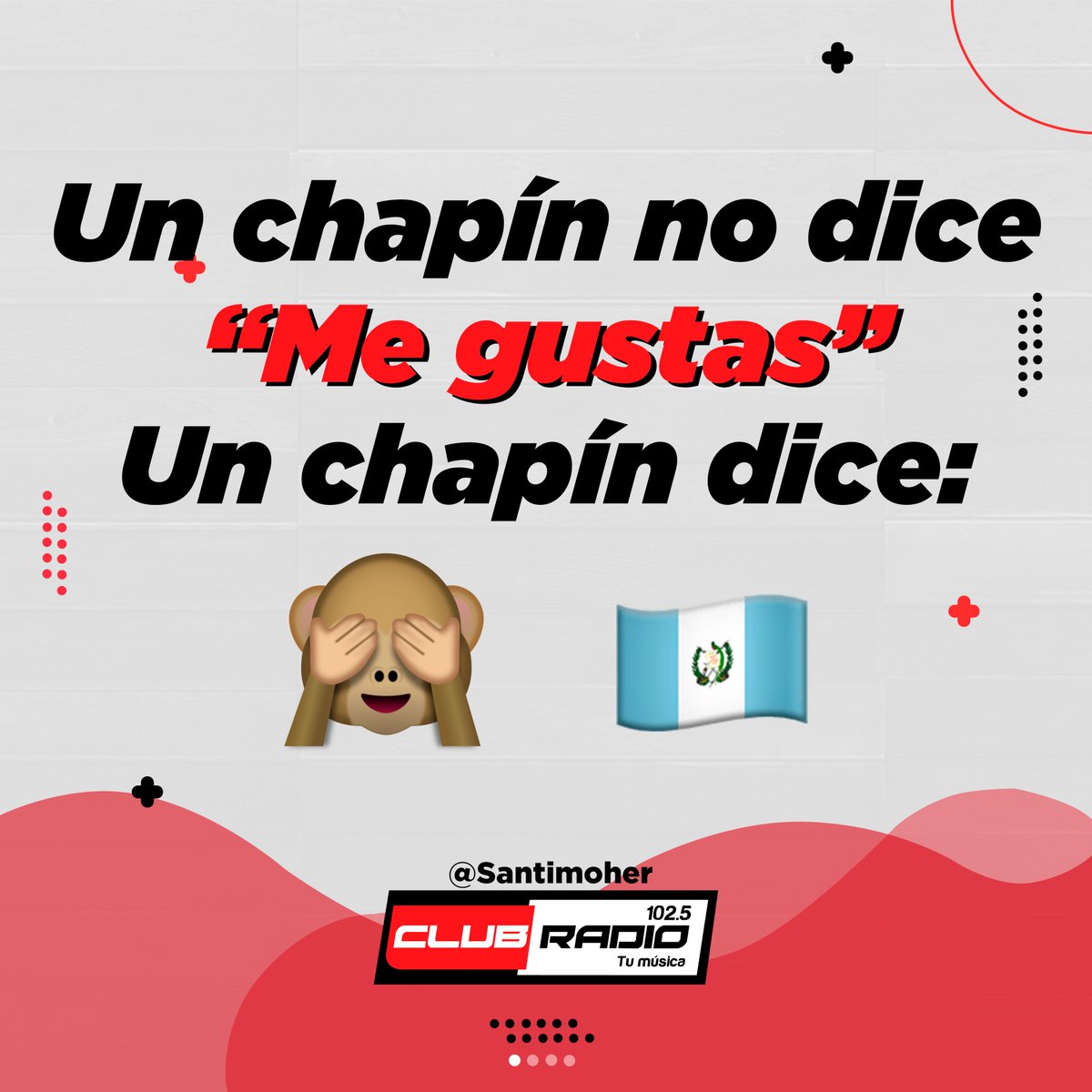 Club_Radio's tweet photo. "Porque tan novio y sin sola?" 😂. Comparte tu frase "Chapinesca" vía nota de voz en el #MartesDeVozAlAire🎙📱👈 en #ClubRadio1025📻🎉😛🎧🎶🔥. Te saluda #SantiagoMorales ya en cabina 👋🤓 https://t.co/9Q95NdGjlH