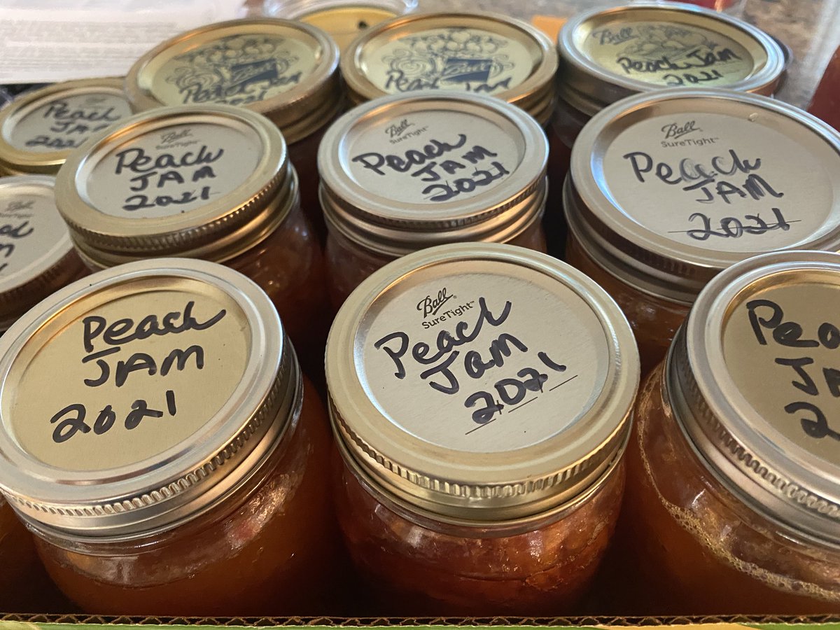 CampobelloCathy's tweet photo. More peach jam today. I’m planning on homemade gifts this year. 😉@BallCorpHQ @BallCanning @SCDAgriculture #localpeaches McDowell Farms and Jolley’s Peaches https://t.co/LhuO6VQJVM