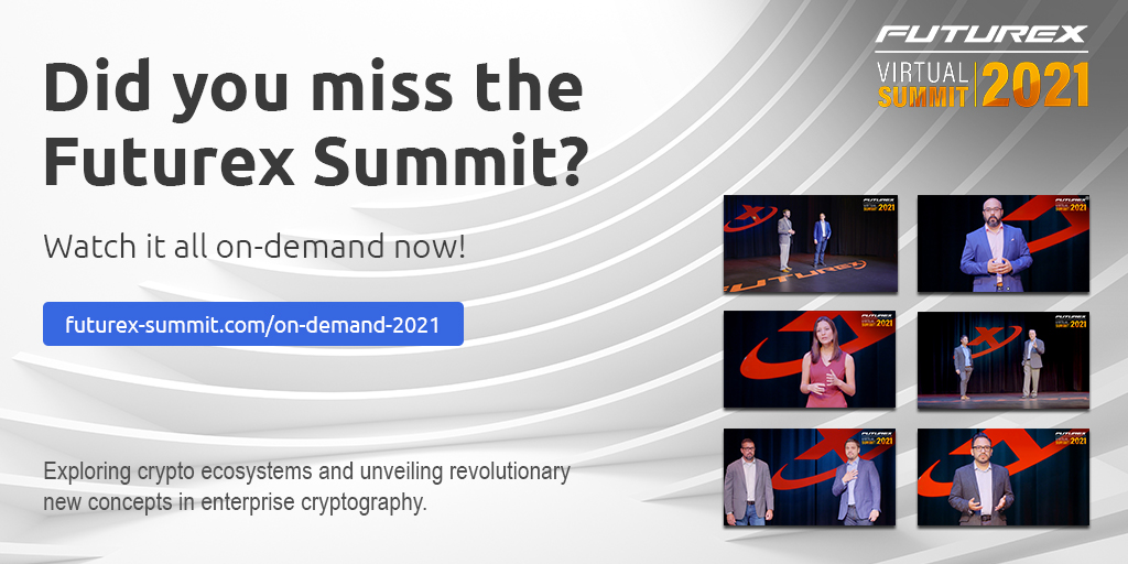 Futurex's tweet photo. Did you the miss the #FuturexSummit2021? All of the sessions — #cryptographicmanagement, #HSMs, #quantum, #securepayments, #paymenttrends — are available on-demand. View them here: https://t.co/stIcoUAIwZ https://t.co/vk7Ana5le8