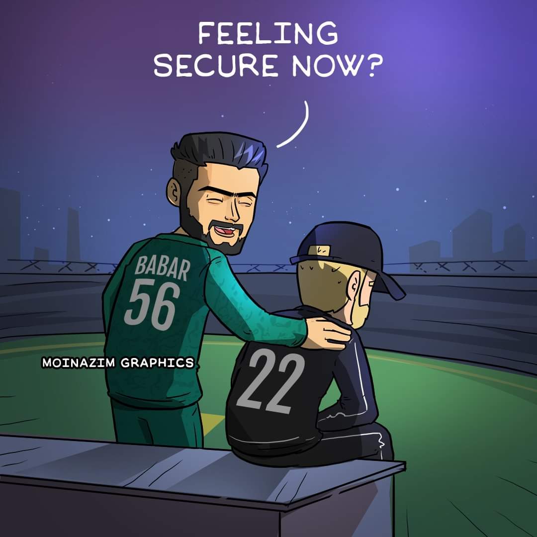 Ahmadrajpoot44's tweet image. Maybe now @BLACKCAPS
Feeling relax and secure #SecurityIssueFixed
@TeamWPak_ #T20WorldCup2021
@Master_PTI