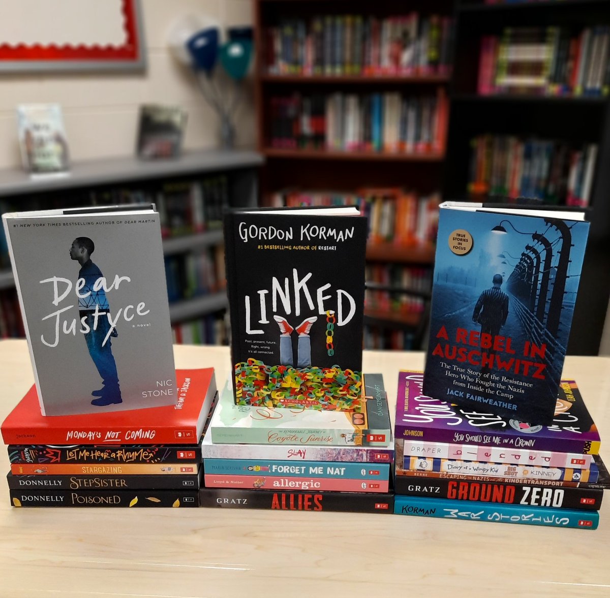 kroll_ela's tweet photo. What does your @Scholastic Book Fair haul look like? Thanks to @LibrarianBoston and @WO_mslibs for bringing such a wonderful event to our students at @MacBayMS 🖤🤍📚 https://t.co/Ykr6Mzd7M9