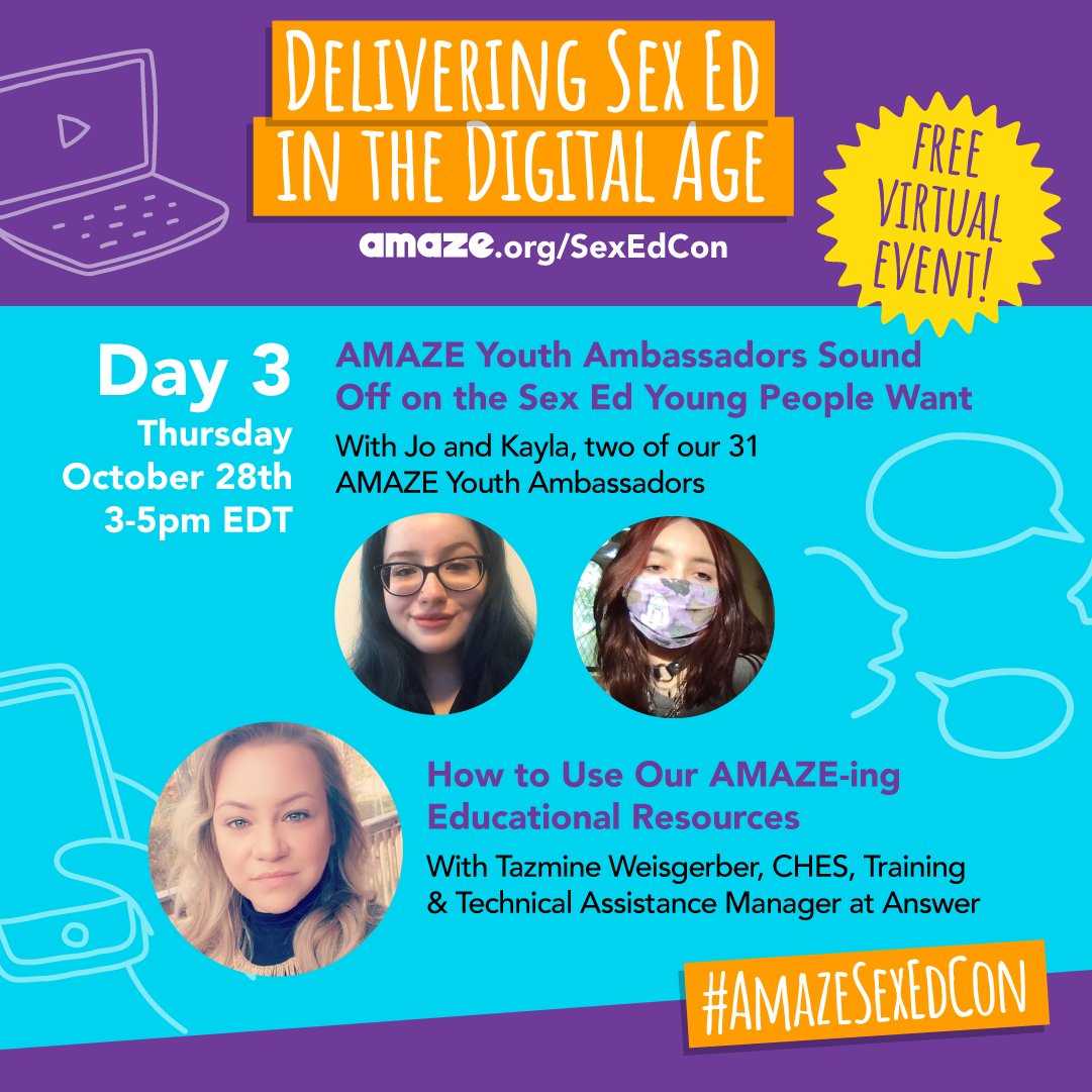 bellerboo13's tweet photo. So excited to join other sex educators for #AMAZESexEdCon this week! There's still time to sign up, and if you can't make it every day, the recording will be sent to all who registered! https://t.co/VgTGPTUYWs