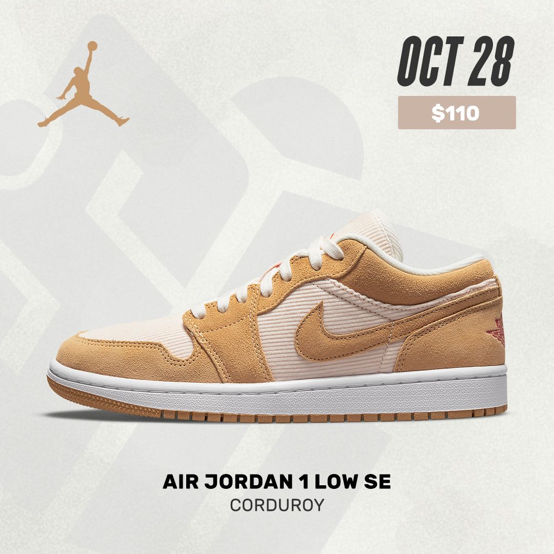 Sneaker News on X: The Air Jordan 1 Low Twine aka Corduroy is  officially dropping on 10/28 for $110    / X