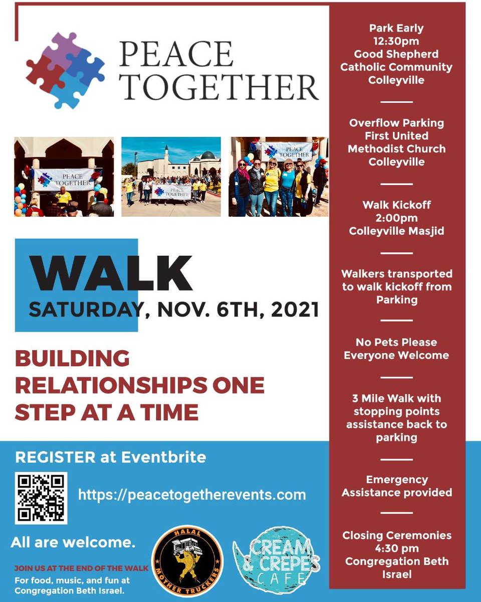 peacetogethere2's tweet photo. East Tarrant County friends, will you join us for our third Peace Together walk? https://t.co/xn4yuPORHx