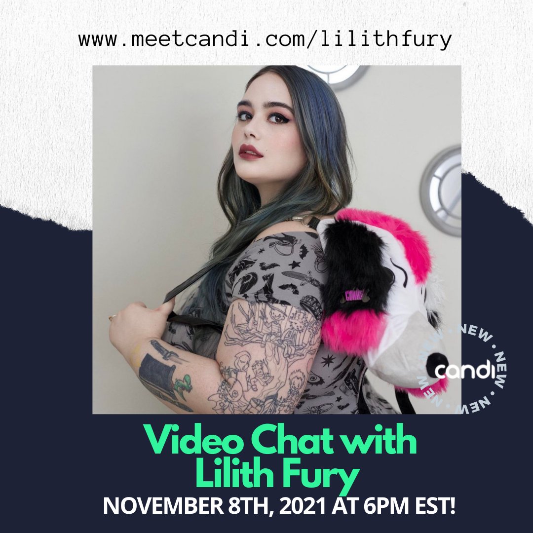 Video chat with @lilith.fury on November 8th beginning at 6 p.m. EST! You don't want to miss out! Head over to meetcandi.com/lilithfury to purchase your video chat! #lilithfury #bodypositive #plussizeblogger #plusizemodel  #meetcandi #candi