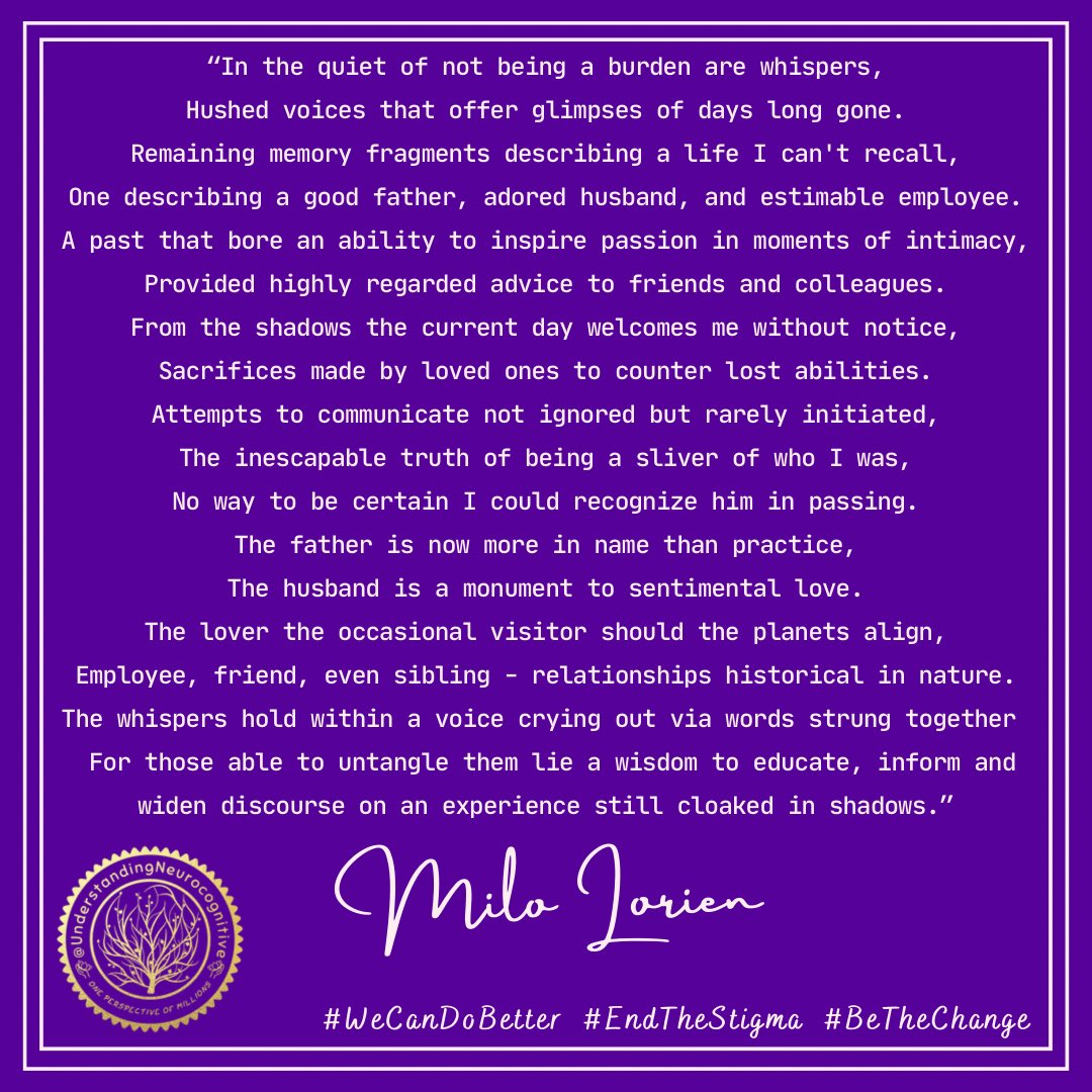 UnderstandNCD's tweet photo. #neurocognitivedisorders 
#earlyonsetdementia #dementiacaregivers
#frontotemporaldementia #lewybodydementia #bethechange #philanthropy #alzheimers  #youngonsetdementia #lgbtdementia #united4neurocognitive #movehumanityforward #endthestigma #centerforhumancognition https://t.co/r5Vpj64ujS