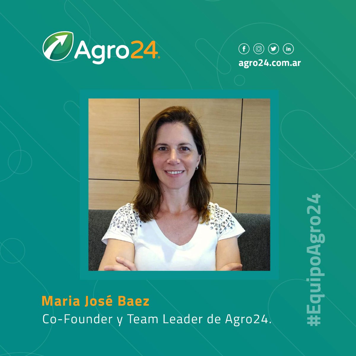 agro24ok's tweet photo. 👉🏽 Hoy les presentamos a María José, nuestra Co-Founder y Team Leader del equipo de Agro24!
María José, es Ingeniera Agrónoma y una de las creadora de lo que hoy es Agro24. Inteligente, divertida y soñadora lleva el mando de todo
#equipoagro24
#agro24 #campoarg https://t.co/aK25Y02hVV
