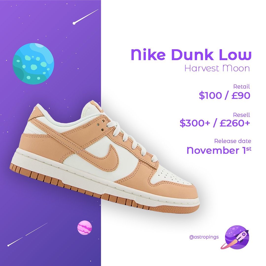 Nike Dunk Low“Harvest Moon”coming on November 1, 2021. 

SKU: DD1503-114
Resell: $100 / £90
Retail: $300+ / £260+

Cop🔥 or Drop😥

Don't forget enter the raffle and follow us

#hypebeast #ald #nike #am1 #hypebeast #sneakers #snkrs #nike #jordan #airjordan1 #jordan1travisscott