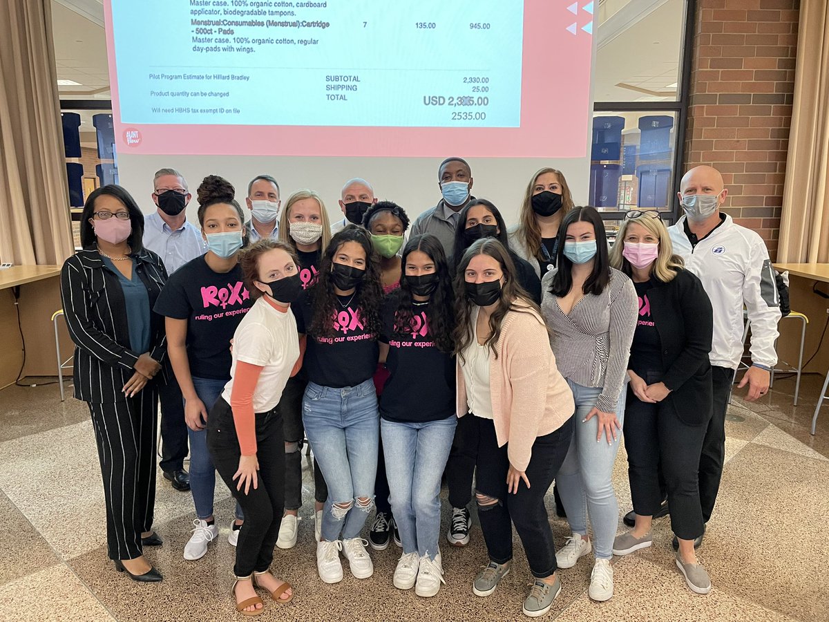 ROX alumni at Bradley HS meet with district leaders to campaign for period products! <a href="/BeingAGirlROX/">Ruling Our eXperiences, Inc. (ROX)</a> <a href="/BradleyHS/">Bradley High School</a> <a href="/HilliardSchools/">Hilliard Schools</a> making our girls #readyfortomorrow