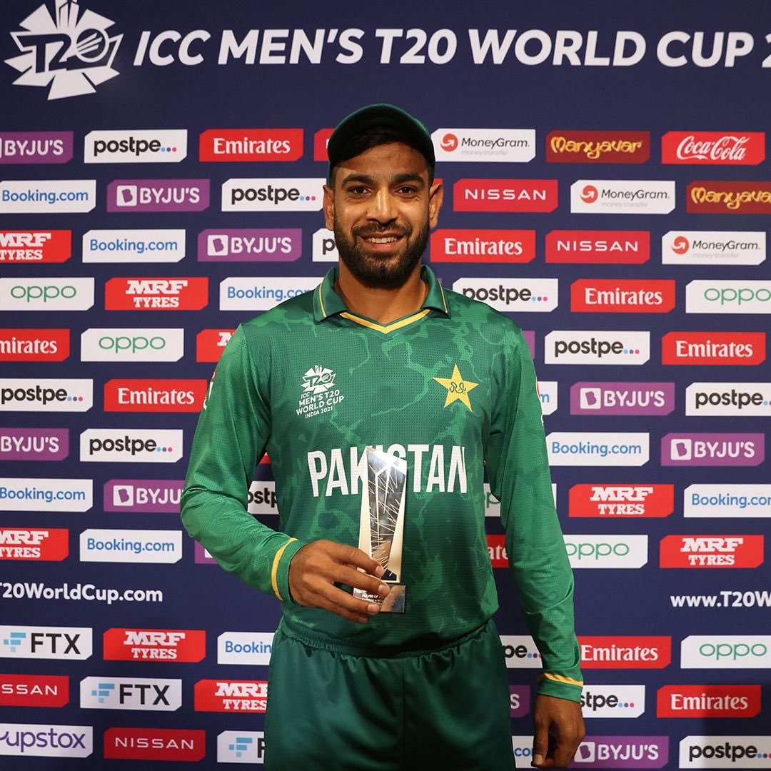 RealHa55an's tweet photo. Alhamdulillah! With the grace of Allah Almighty and prayers, love &amp; support of you all, we've been able to win another match today. Mubarak to @HarisRauf14 on another match winning performance and well done to @AasifAli2018 &amp; @realshoaibmalik bhai 👏🏻 #PakVsNZ https://t.co/z18BWU1Pbx
