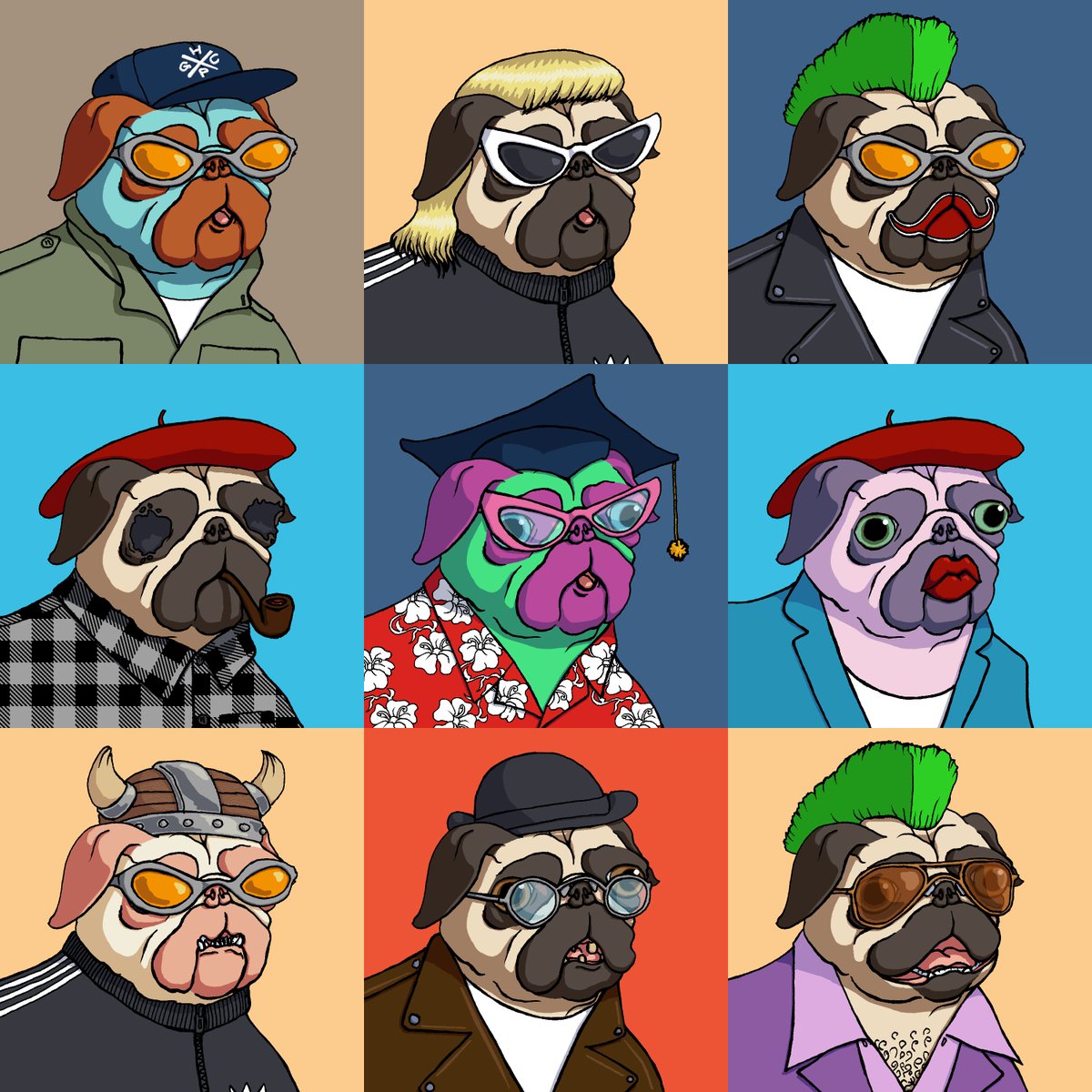 HappyPugGC's tweet photo. New gang of pugs is on the roll

#HappyPug at @opensea marketplace 
#OpenSeaNFT #pug #NFT #NFTCommunity

https://t.co/YDE6ENiDJH https://t.co/i1wxFX6ZGc