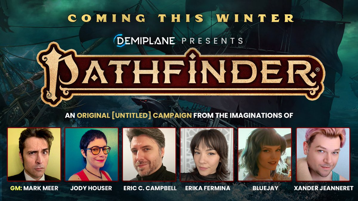 There's *even more* Pathfinder news today with a NEW SHOW announcement!

We've assembled an epic adventuring party for a new Pathfinder actual play stream that will air in January! Stay tuned over the next few weeks to meet the players and their characters! #pathfinder #ttrpg