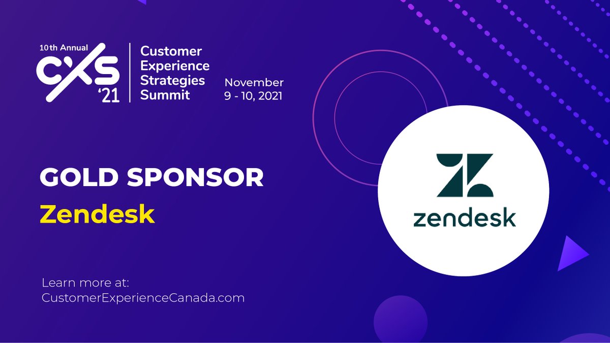 CXToronto's tweet photo. @Zendesk will be joining us for #CXS2021 - they serve more than 150,000 customers across hundreds of industries in over 30 languages. Have questions about the future of #CustomerExperience ? Sign up today and learn from North America's leading #CX experts. https://t.co/A75dJ2eoR4 https://t.co/UxOLNbktef