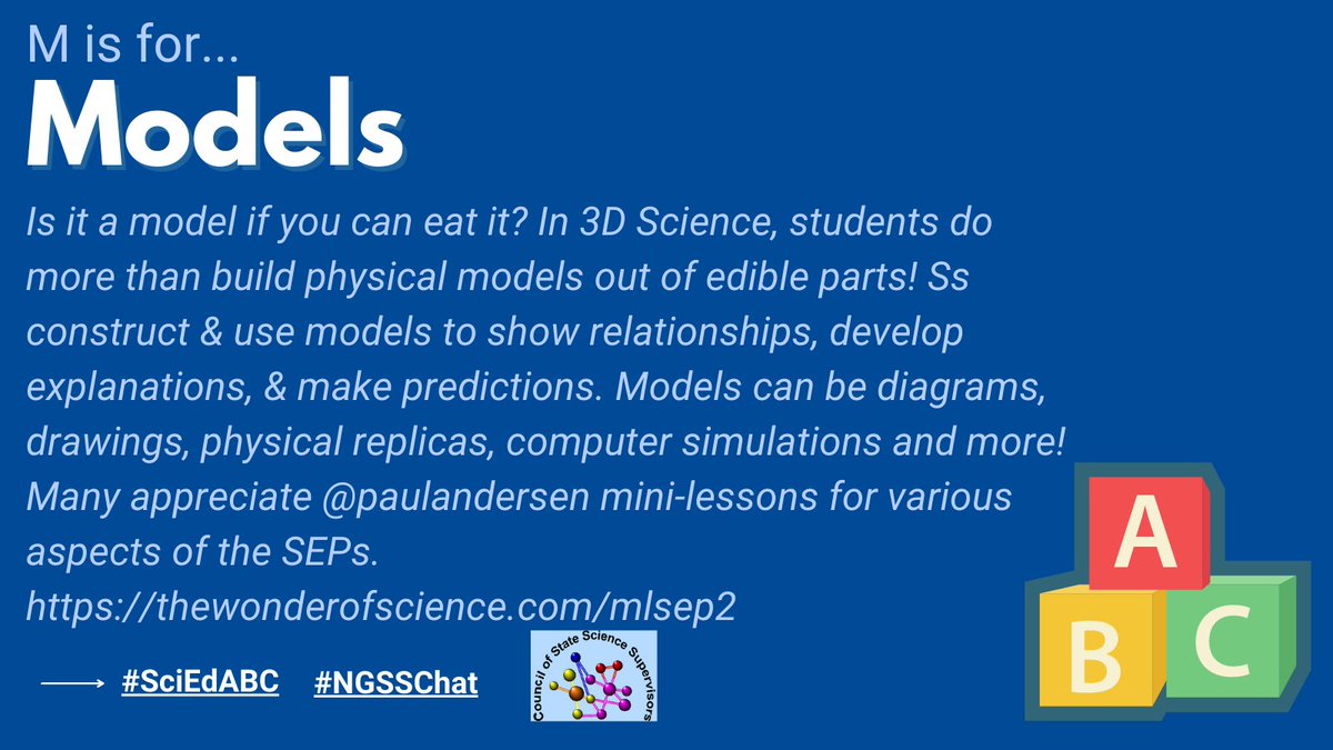 Is it a model if you can eat it?  In 3D Sci, Ss do more than build  models out of edible parts! Ss construct &amp; use models to show relationships, develop explanations, &amp; make predictions   <a href="/paulandersen/">Paul Andersen</a> mini-lessons help teachers start! thewonderofscience.com/mlsep2 #SciEdABC #NGSSchat