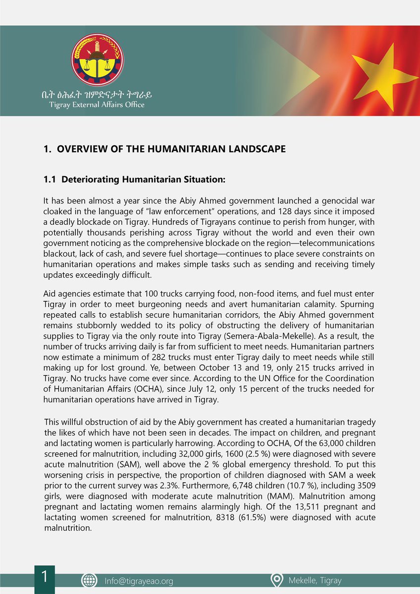 KassaHMariam's tweet photo. Government of #Tigray External Affairs Office Weekly briefing, millions in Tigray are starved to death under siege &amp; the Ethiopian govt is continuing bombing Tigray @SecBlinken @JosepBorrellF @SenatorMenendez @RepGregoryMeeks @USAmbUN @jakejsullivan @antonioguterres @PowerUSAID https://t.co/UHXijMHGws