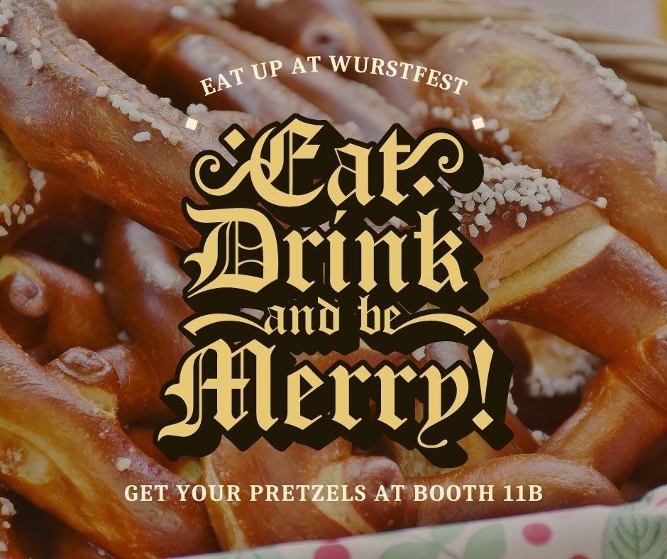 Wurstfest begins next Friday!
Be sure to stop by booth 11B for some delicious pretzels.
#fundraiser #localevent #eatlocal #food #GermanTexan #supportlocal #pretzel #pretzelbooth #wurstfest
