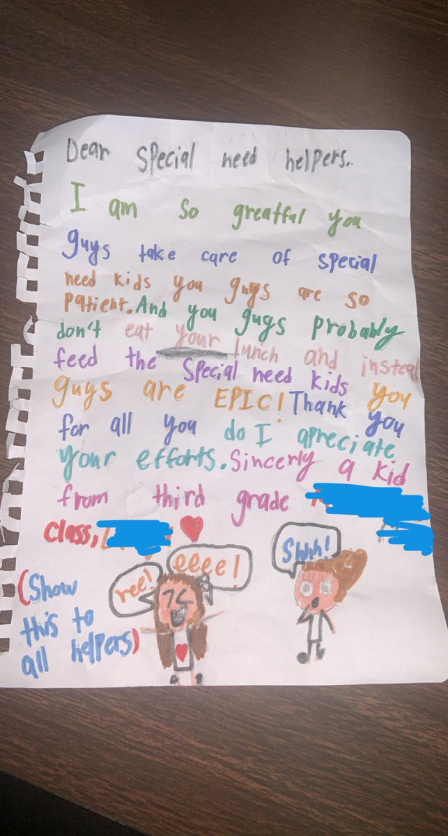 AOpacian's tweet photo. Received this sweet note from a student today! My staff and I were so surprised by such a kind letter! Warms our hearts! @HLSPrincipalD93 we have such incredible students in our building! #ccsd93cares https://t.co/ZSqebBtmuB