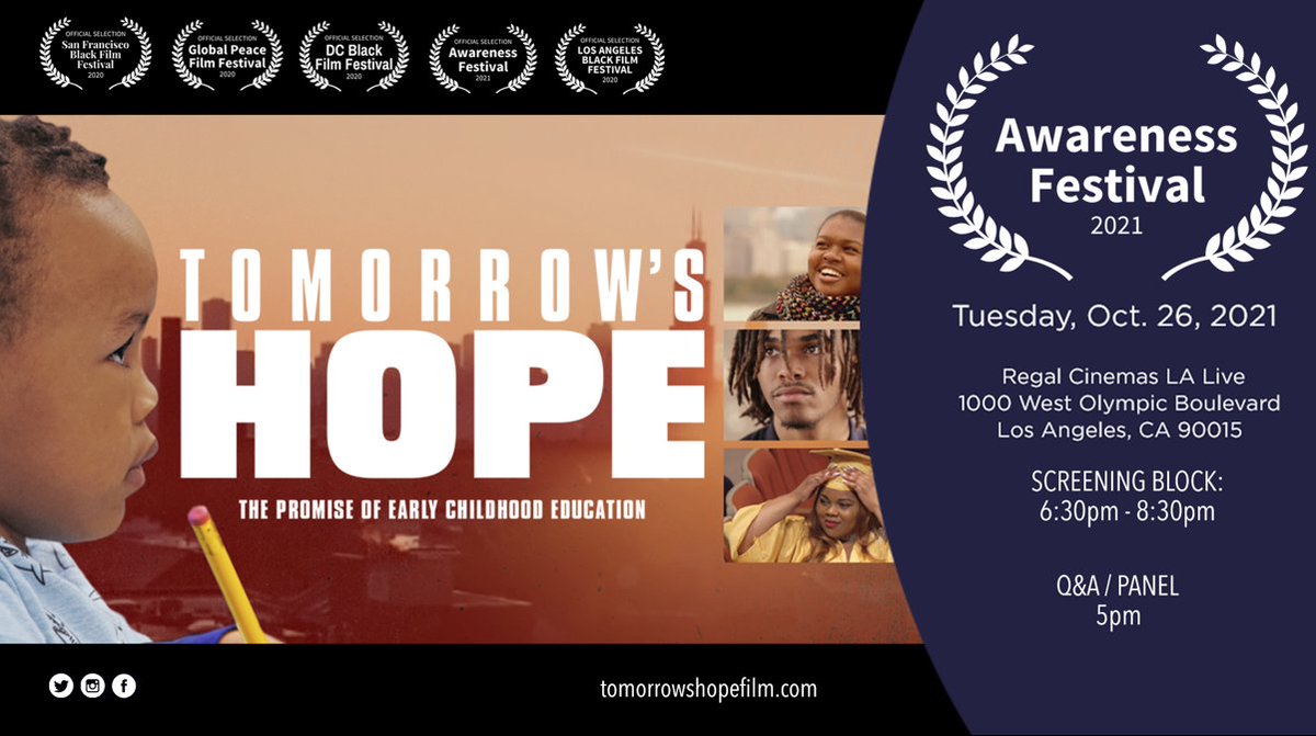 In LA &amp; On the Big Screen today!! Tomorrow's Hope
(Dir. Thomas Morgan; Prod. Tamra Raven &amp; Trevor Hall; Co-prod. and Original Music: Aaron Steinberg) Regal LA Live Cinemas, 6:30 Screening 5p Panel, &amp; feat.song "Hope To See Change" - Captain Danger feat India Carney