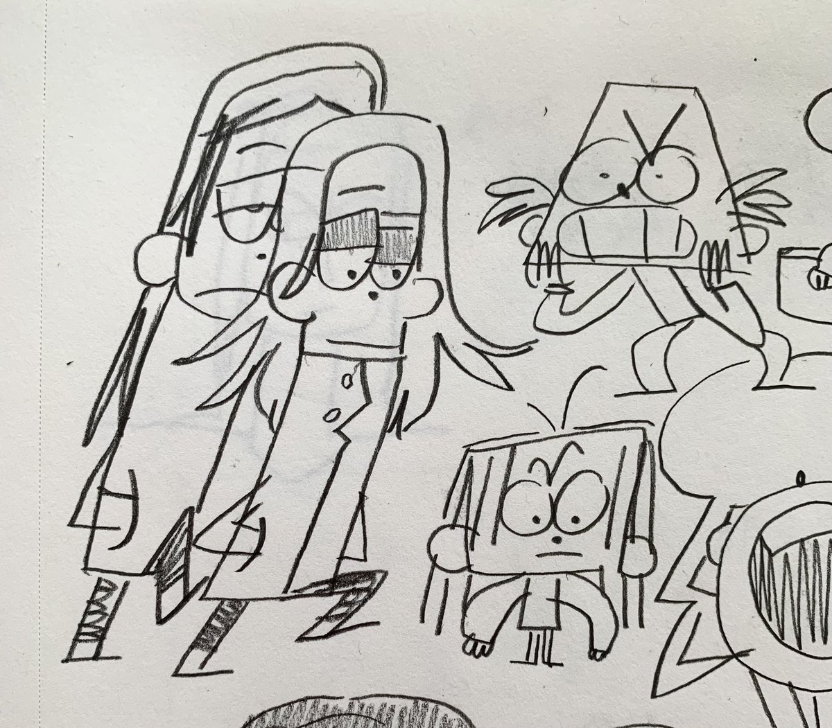 always like drawing rude kids. here're some i didnt color 