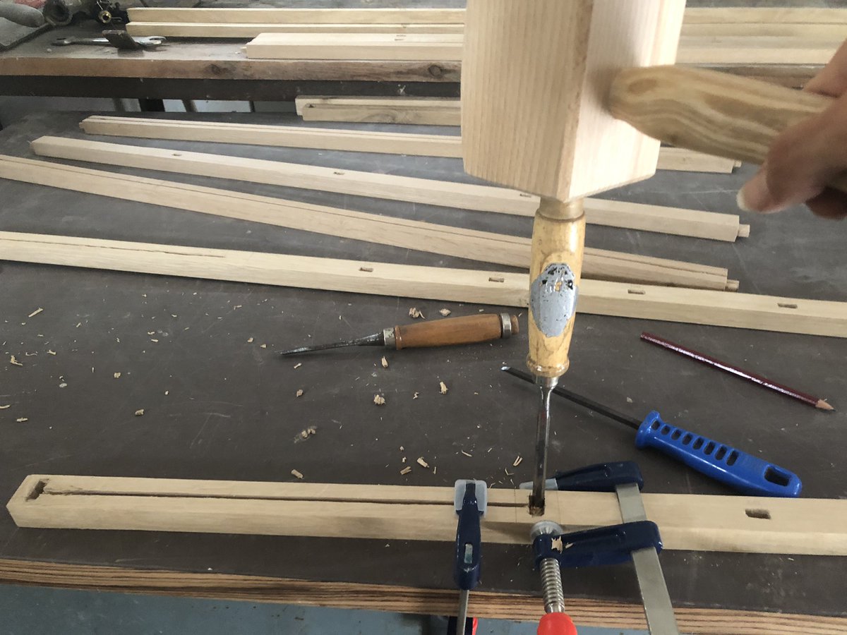 essgar666's tweet photo. Here I stamped the holes for the cones. In total 106 of them. It was quite meditative 😆 

#shoji #handmade #woodworking #woodwork #wood #japan #japaneseculture #japanculture #door https://t.co/0HUl9VfsAy