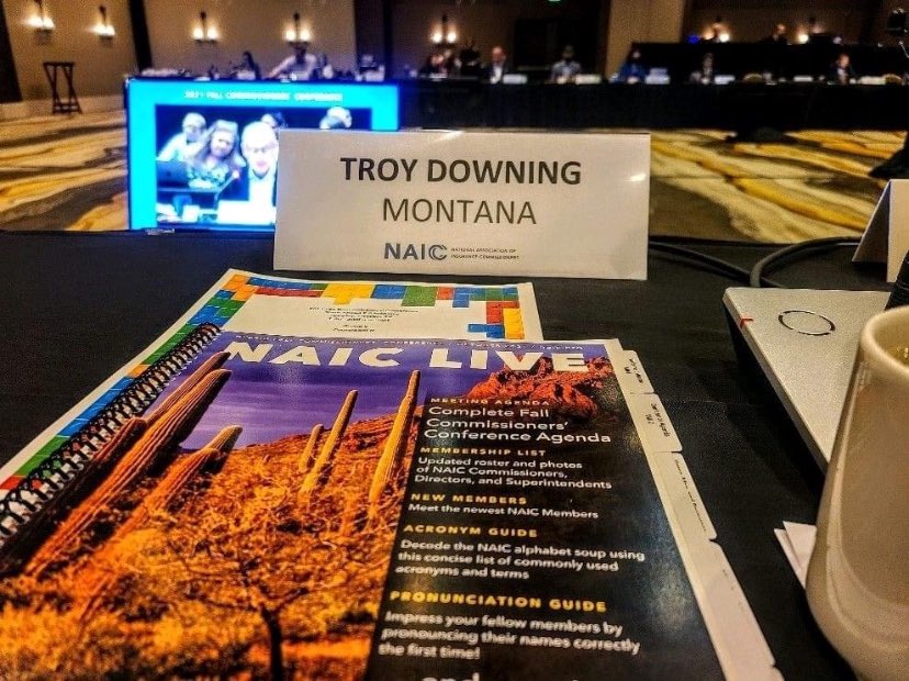 BrownCSIMT's tweet photo. Montana is represented at the @naic Commissioner-only meeting.
#insurance #CSI #NAIC #StateBasedRegulation #mtpol https://t.co/h7a86PhUcG
