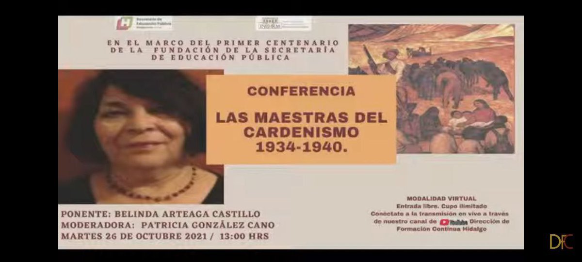 SEPHidalgo's tweet photo. En el marco del Centenario de la @SEP_mx y del convenio con el Instituto Nacional de Estudios Históricos de las Revoluciones de México @INEHRM, el Secretario @atilanorp, presidió el arranque de la Conferencia Magistral “Las Maestras del Cardenismo 1934-1940.” @BasicaSEPH https://t.co/m3bw5F86LJ