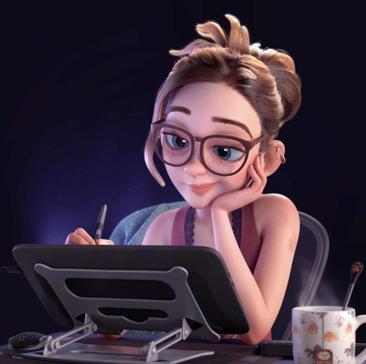 Monarcostudio's tweet photo. This is an incredible beautiful 3D Personal Character Design By IG User @elisedigitalarts 🤩
#3d #3dmodeling #3dart #artist #artista #digitalart #digitalillustration #artwork #cg #cgmethod #maya #autodeskmaya #artoftheday #illustration #cgart #characterdesign #characterart https://t.co/mKn08aJsQc
