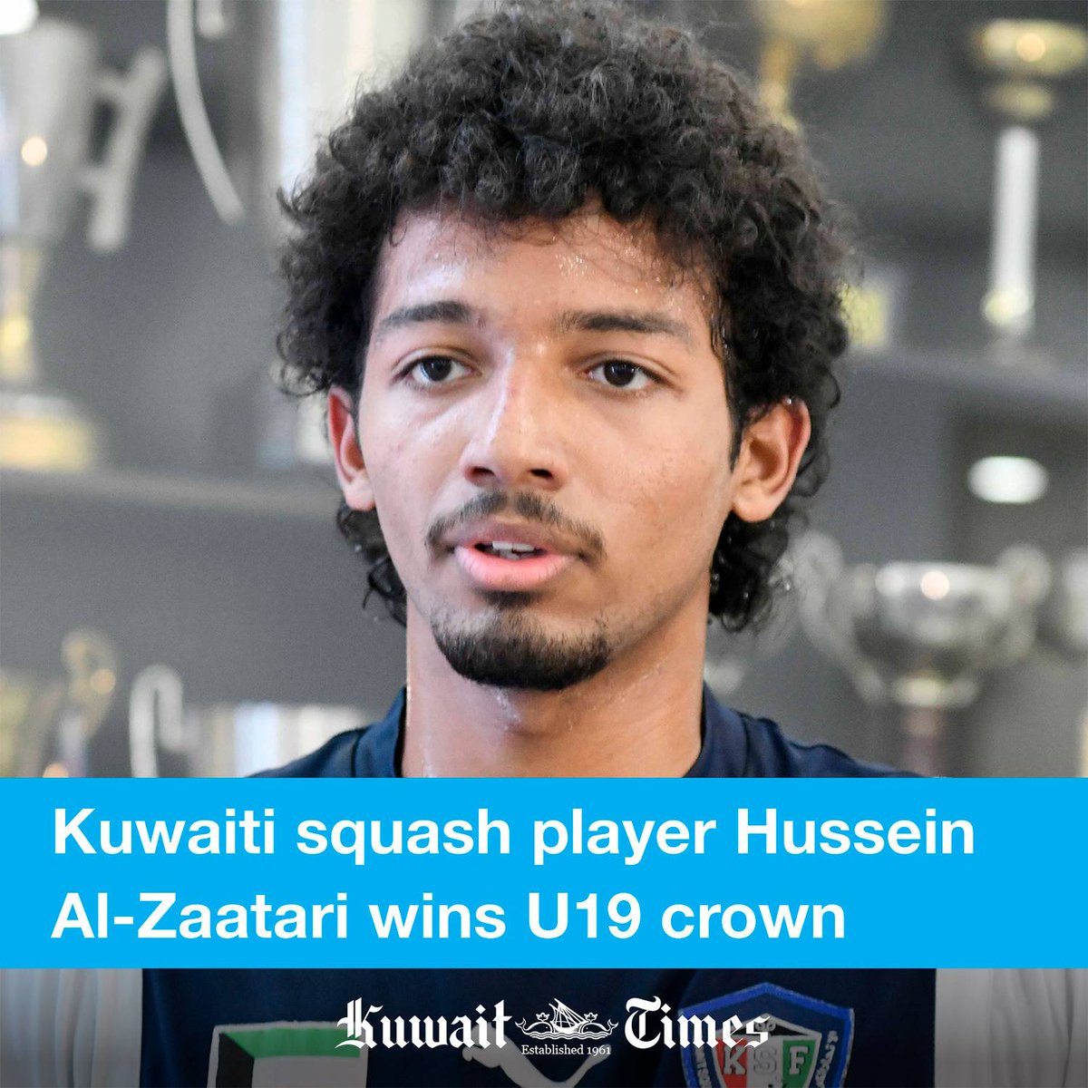 kuwaittimesnews's tweet photo. Kuwaiti squash player Hussein Al-Zaatari won the gold medal in the Gulf championship hosted by Kuwait, after his clear victory over Qatari player Salem Al-Maliki in the under-19 category.
#Kuwaiti #AlZaatari #SquashU19
#KuwaitTimes #KuwaitNews #Kuwait https://t.co/ov3R2LLHZK