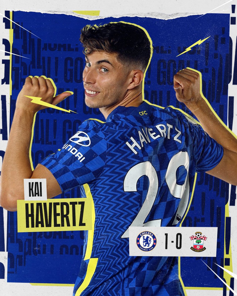 ChelseaFC's tweet photo. KAAAAAAIIIIIIII! 💪

🔵 1-0 🔴 [45'] #CheSou https://t.co/kyNvaTd6aE