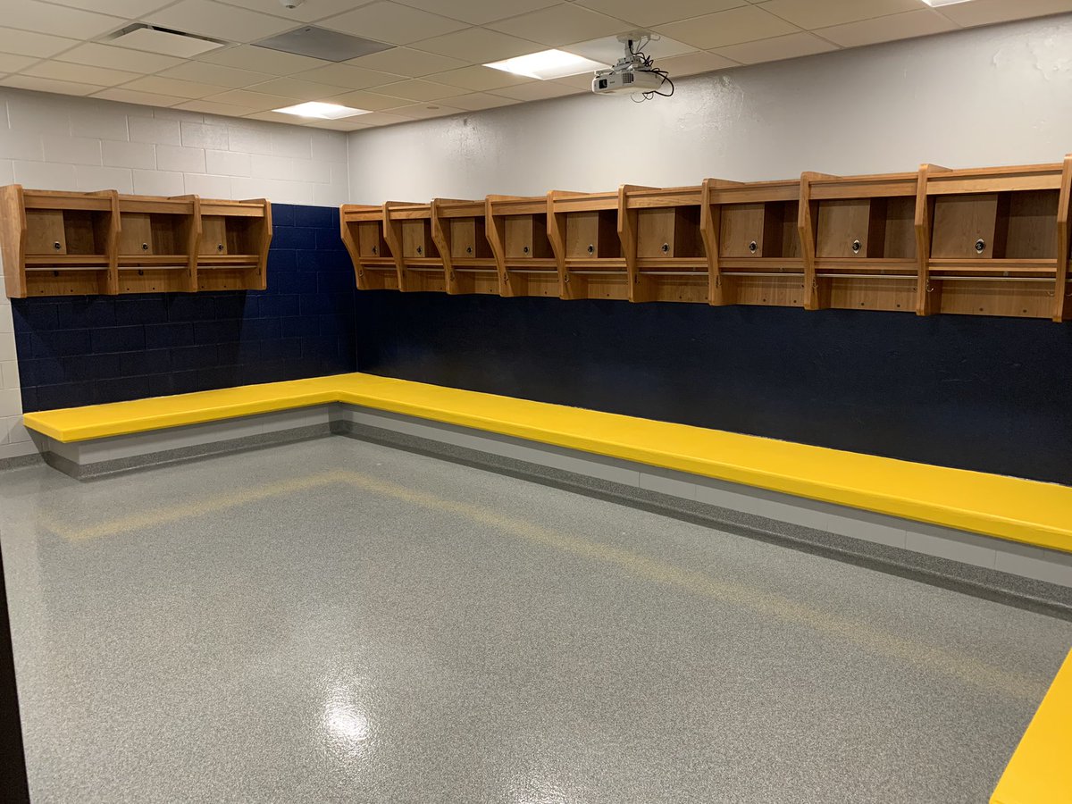 Coach_Lewman's tweet photo. Move in day is here for the Lady Eagles!!! GRATEFUL beyond measure to everyone involved in the process of implementing the new varsity locker room! Thank you! #EaglePride https://t.co/7EMDDZkYWl