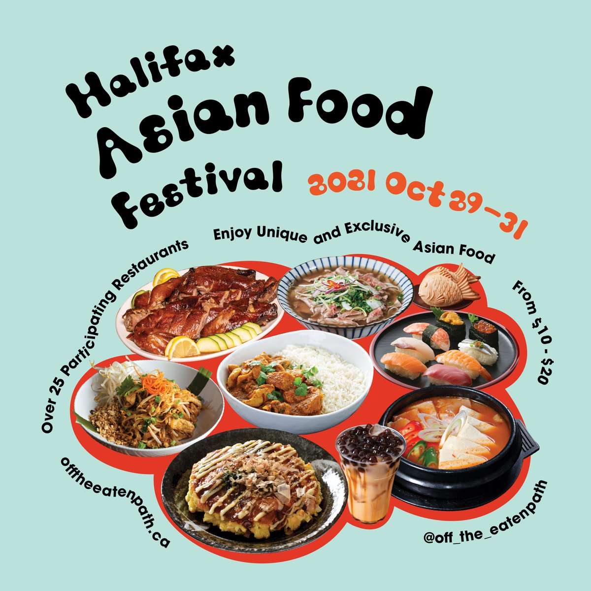 Halifax’s 1st ever Asian Food Festival features 25+ participating restaurants’ dishes that provide an introductory taste to an authentic dish inspired by Asian cuisine.
#asianfoodfestival #offtheeatenpath #halifax  #haligonia #food #foodie